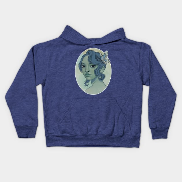 Green Portrait Kids Hoodie by SarahJoncas